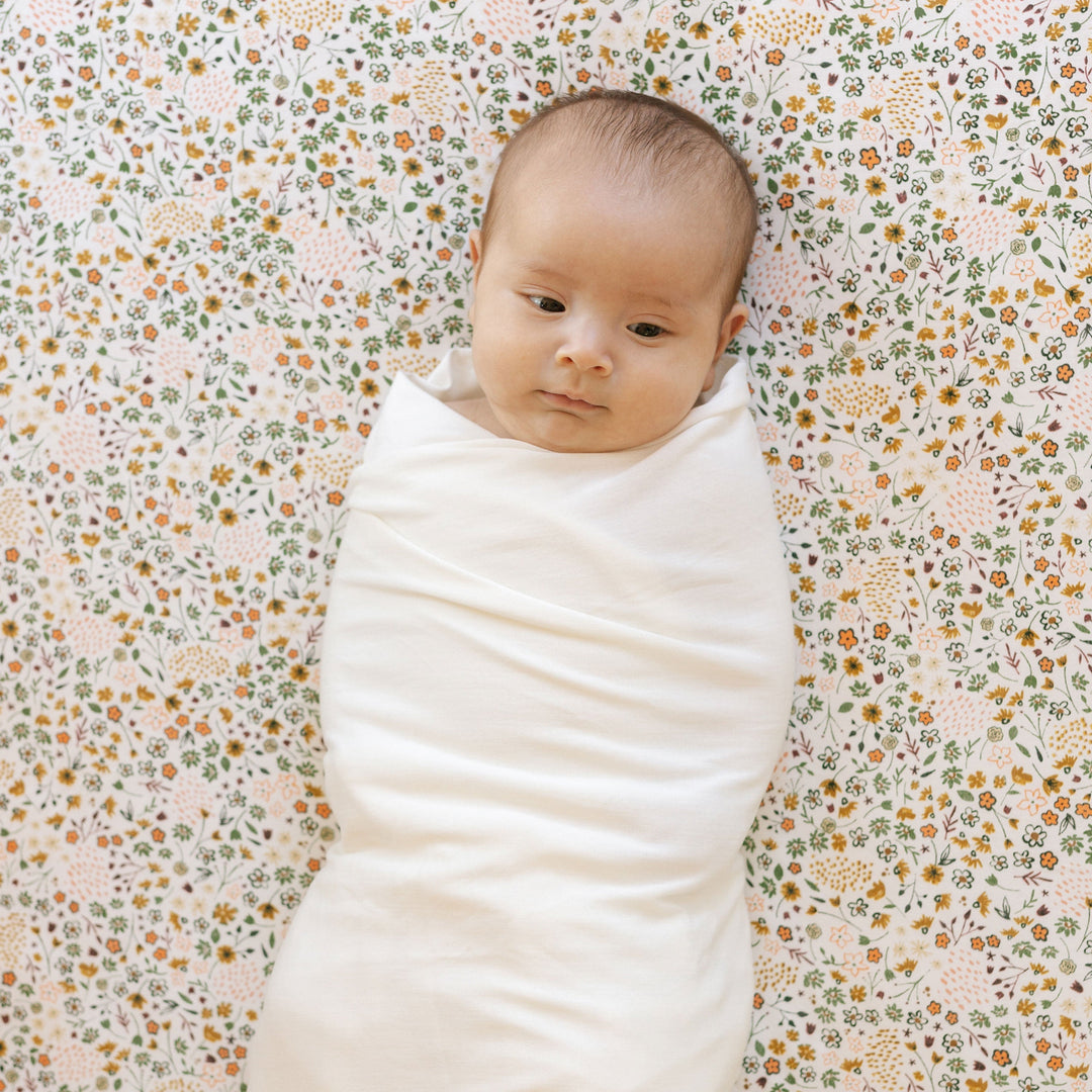 Little Unicorn Stretch Knit Swaddle Blanket | White
