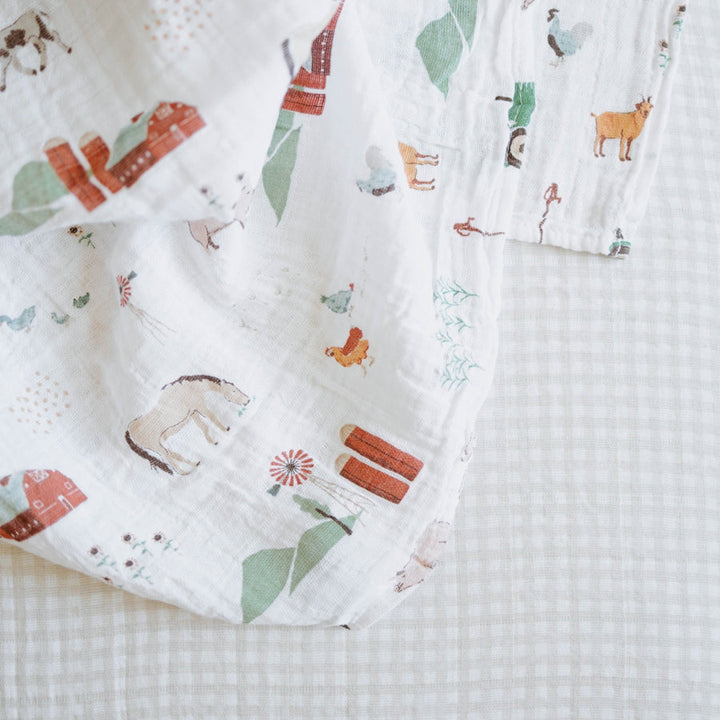 Little Unicorn Cotton Muslin Crib Sheet | Tan Gingham