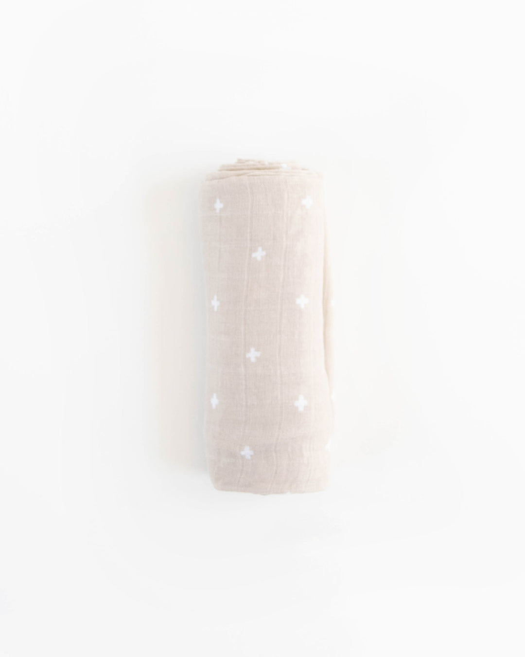 Little Unicorn Cotton Muslin Swaddle Blanket | Taupe Cross