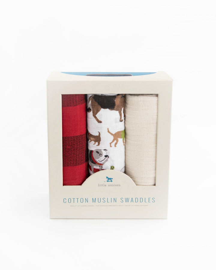 Little Unicorn Cotton Muslin Swaddle Blanket 3 Pack | Woof