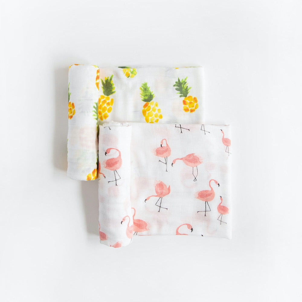 Little Unicorn Deluxe Muslin Swaddle Blanket 2 Pack | Pink Ladies