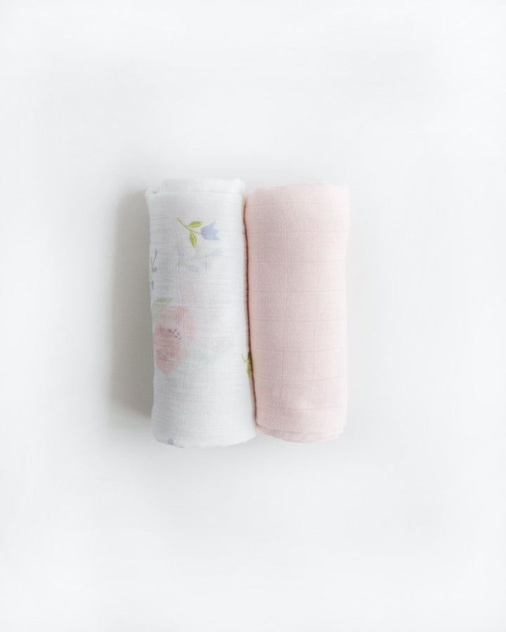Little Unicorn Deluxe Muslin Swaddle Blanket 2 Pack | Blush Peony