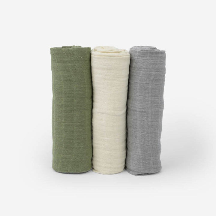 Little Unicorn Cotton Muslin Swaddle Blanket 3 Pack | Fern