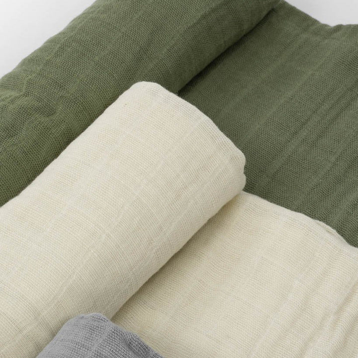 Little Unicorn Cotton Muslin Swaddle Blanket 3 Pack | Fern