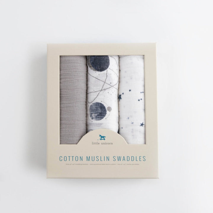 Little Unicorn Cotton Muslin Swaddle Blanket 3 Pack | Planetary 2