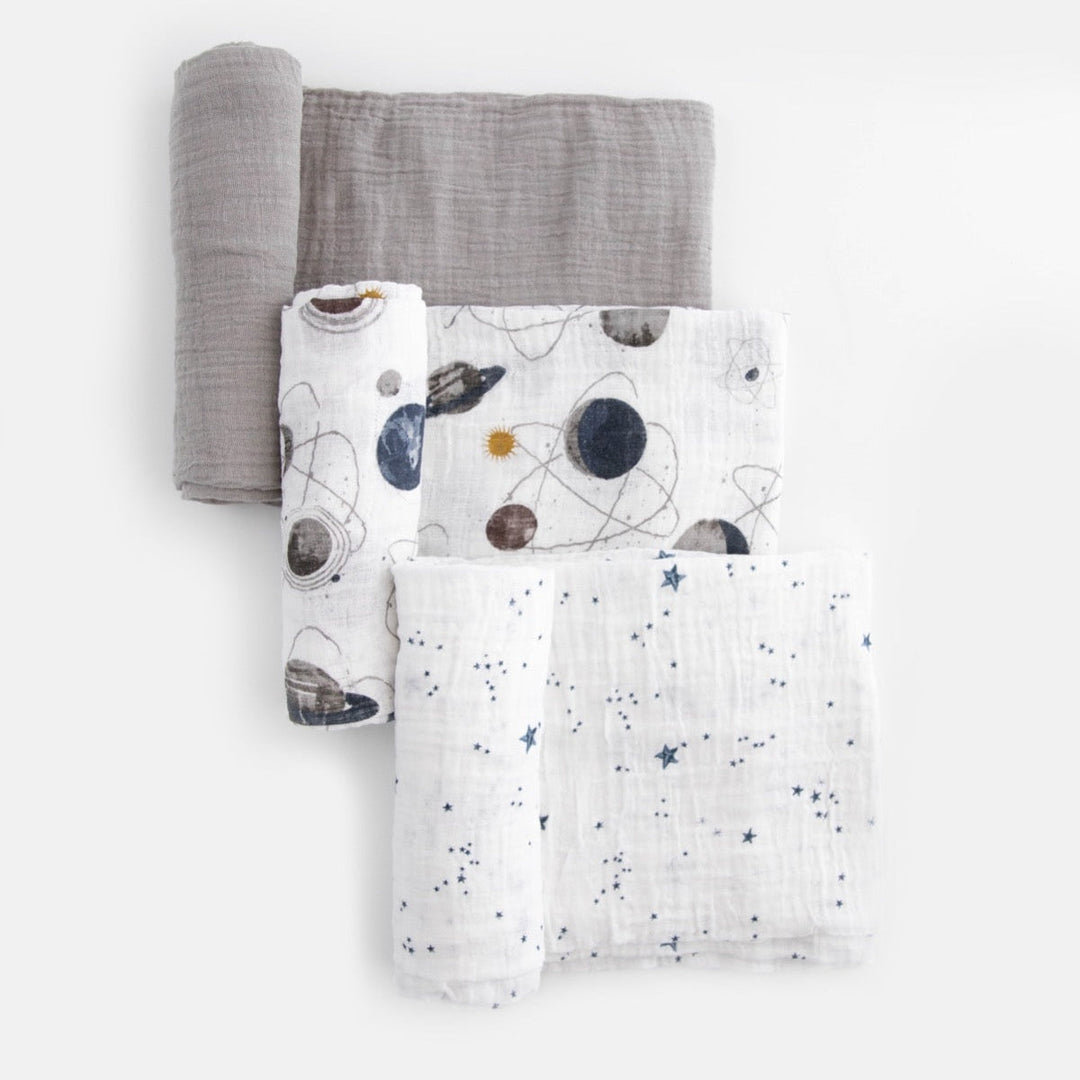 Little Unicorn Cotton Muslin Swaddle Blanket 3 Pack | Planetary 2