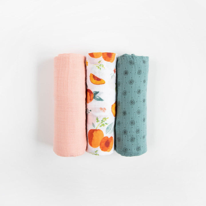 Little Unicorn Cotton Muslin Swaddle Blanket 3 Pack | Georgia Peach