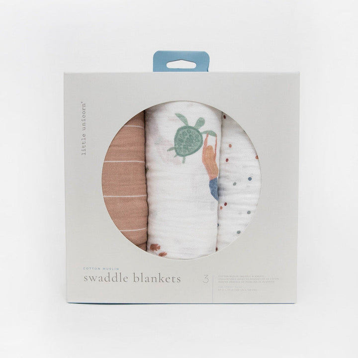 Little Unicorn Cotton Muslin Swaddle Blanket 3 Pack | Mermaids