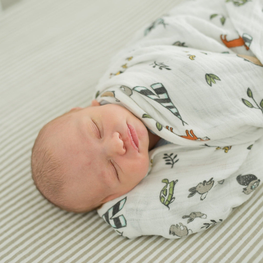 Little Unicorn Cotton Muslin Swaddle Blanket 3 Pack | Forest Friends 2