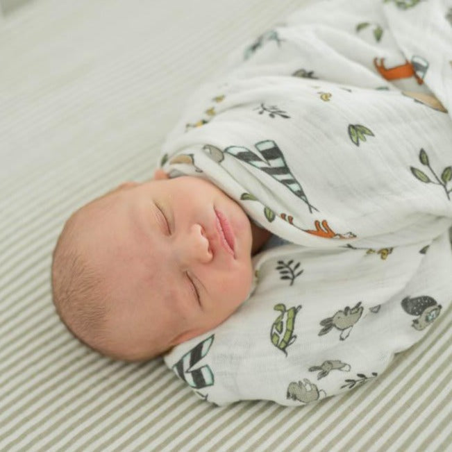 Little Unicorn Cotton Muslin Swaddle Blanket 3 Pack | Forest Friends