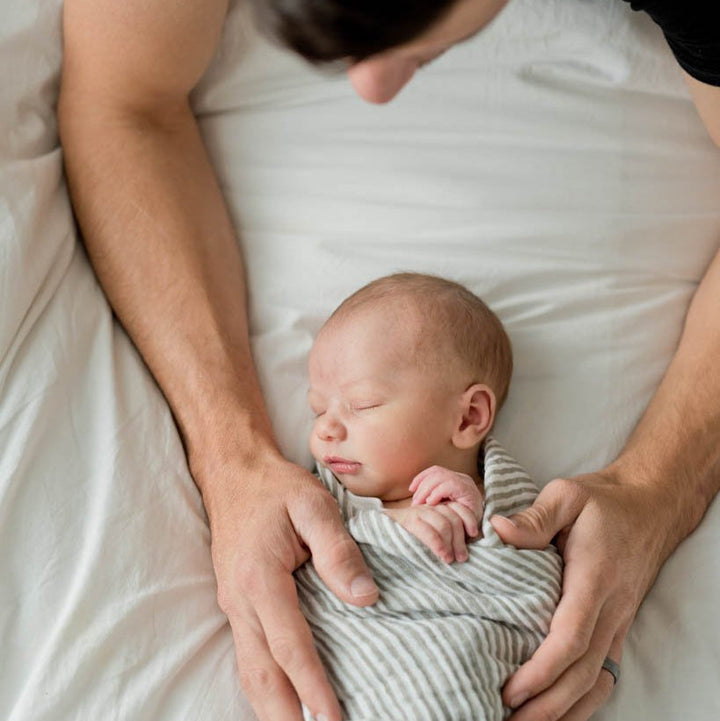 Little Unicorn Cotton Muslin Swaddle Blanket | Grey Stripe