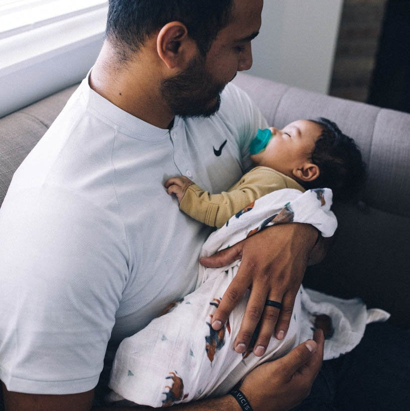 Little Unicorn Cotton Muslin Swaddle Blanket | Bison