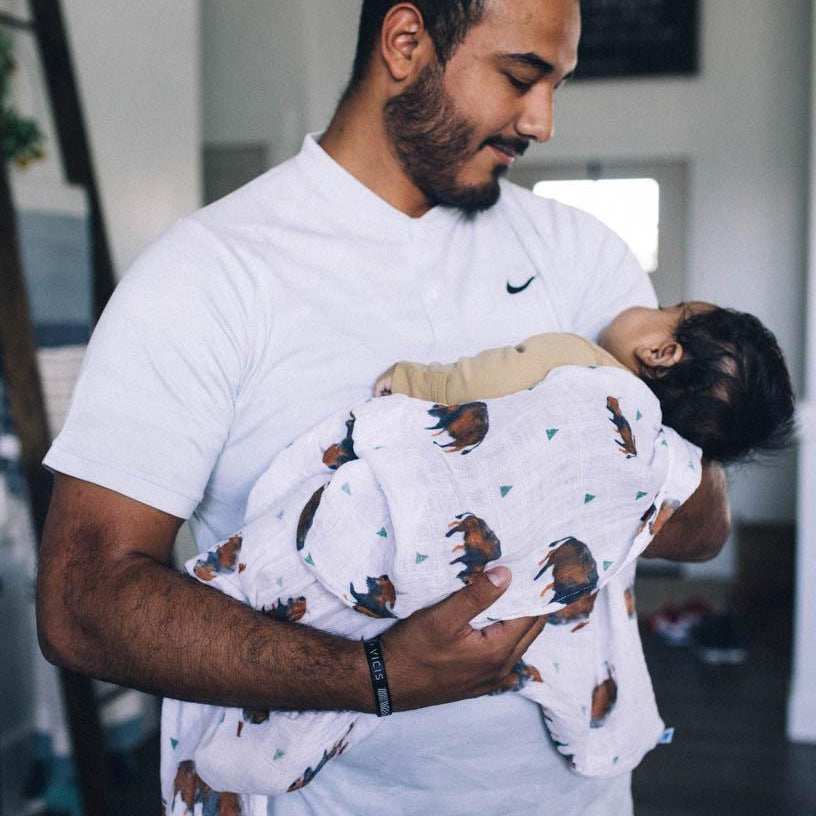 Little Unicorn Cotton Muslin Swaddle Blanket 3 Pack | Bison