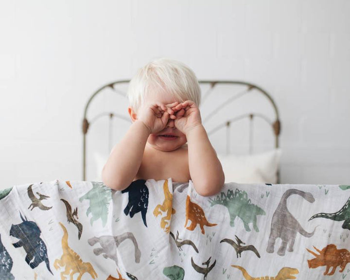 Little Unicorn Cotton Muslin Swaddle Blanket | Dino Friends
