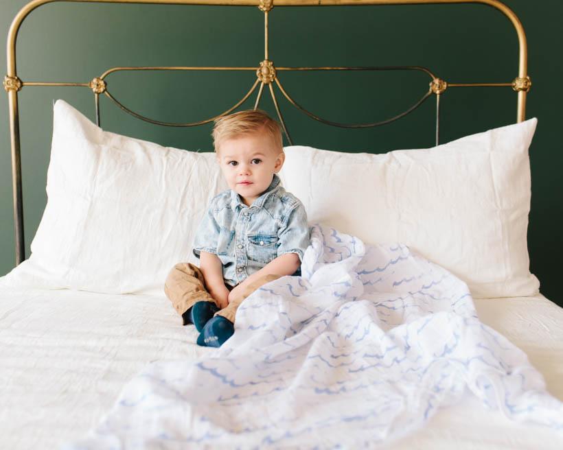 Little Unicorn Cotton Muslin Swaddle Blanket | High Tide