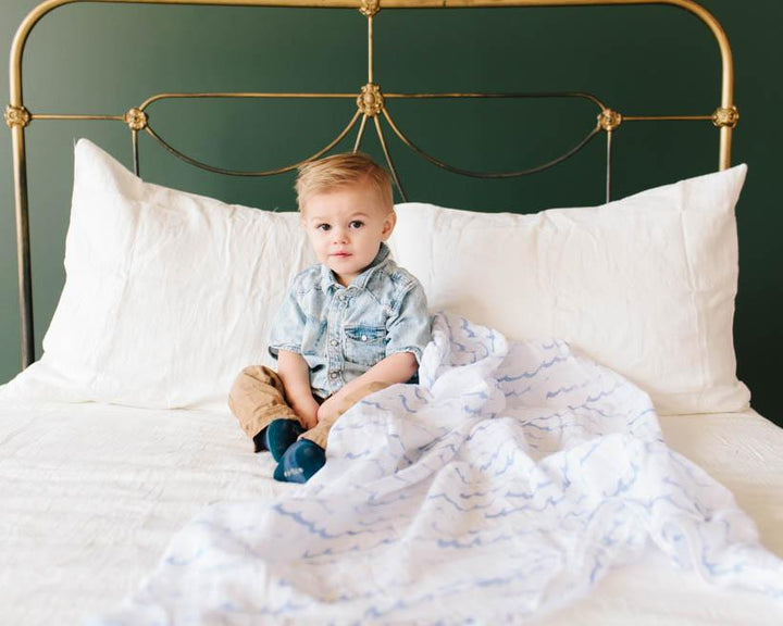 Little Unicorn Cotton Muslin Swaddle Blanket | High Tide