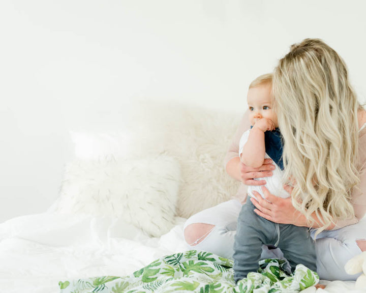 Little Unicorn Cotton Muslin Swaddle Blanket | Tropical Leaf