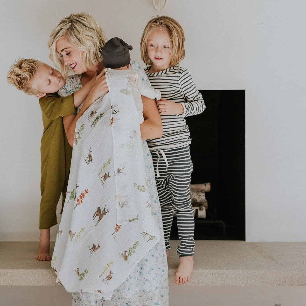 Little Unicorn Cotton Muslin Swaddle Blanket 3 Pack | Oh Deer 2