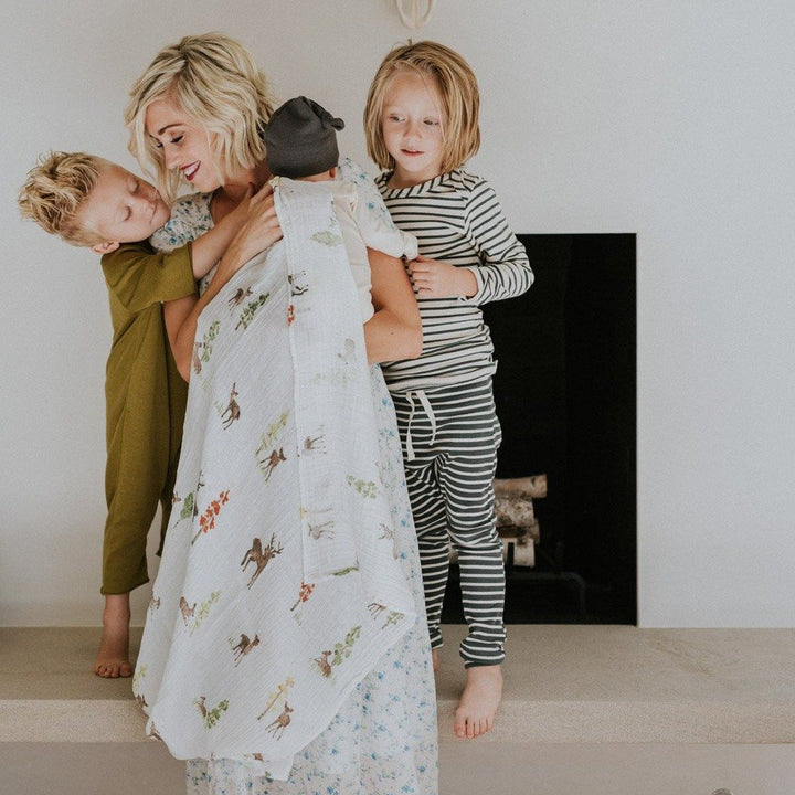 Little Unicorn Cotton Muslin Swaddle Blanket 3 Pack | Oh Deer 2