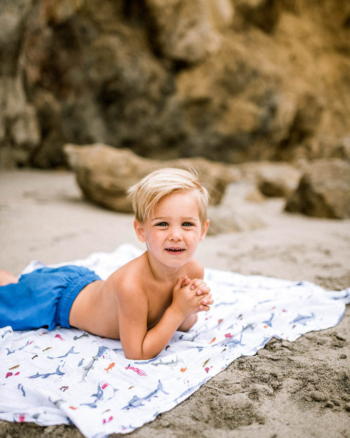 Little Unicorn Cotton Muslin Swaddle Blanket | Shark