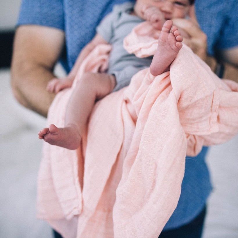 Little Unicorn Cotton Muslin Swaddle Blanket | Rose Petal