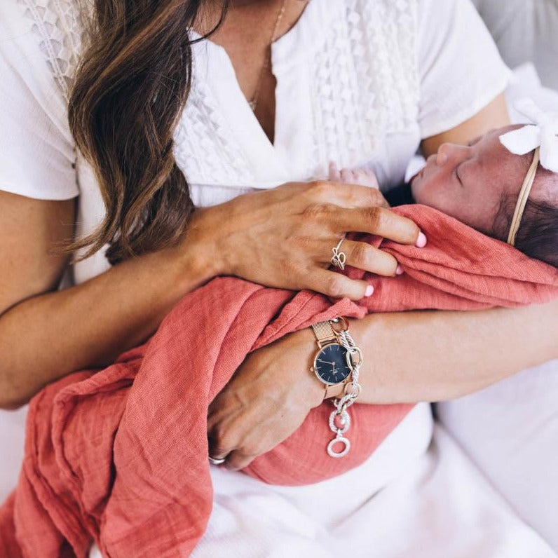 Little Unicorn Cotton Muslin Swaddle Blanket 3 Pack | Midnight Rose