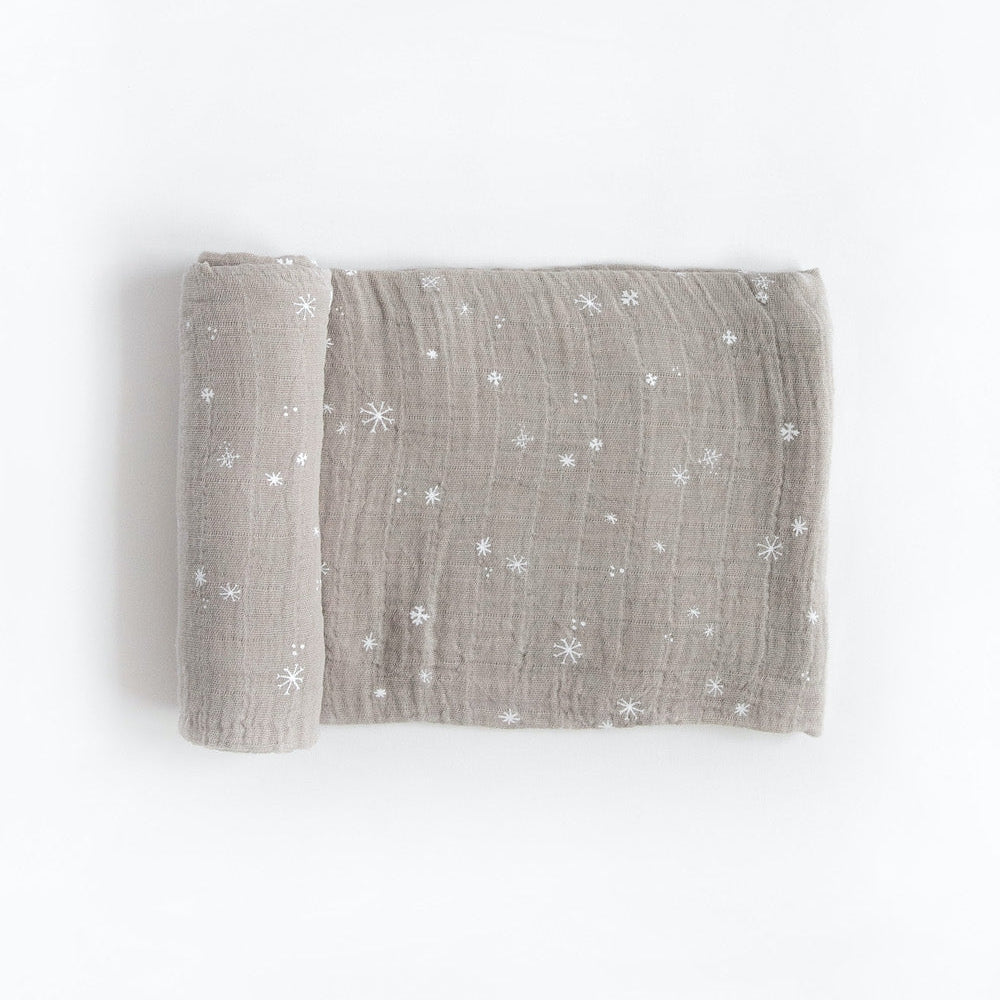 Little Unicorn Cotton Muslin Swaddle Blanket | Snow Flurries
