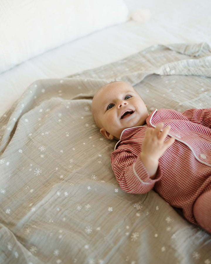 Little Unicorn Cotton Muslin Swaddle Blanket | Snow Flurries