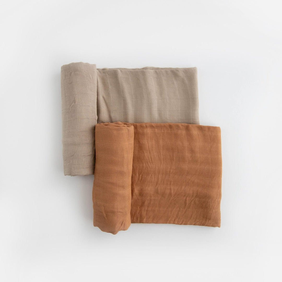 Little Unicorn Deluxe Muslin Swaddle Blanket 2 Pack | Caramel