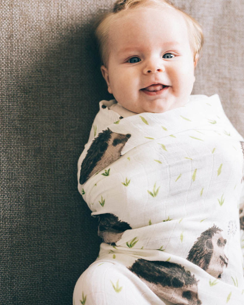 Little Unicorn Deluxe Muslin Swaddle Blanket | Hedgehog