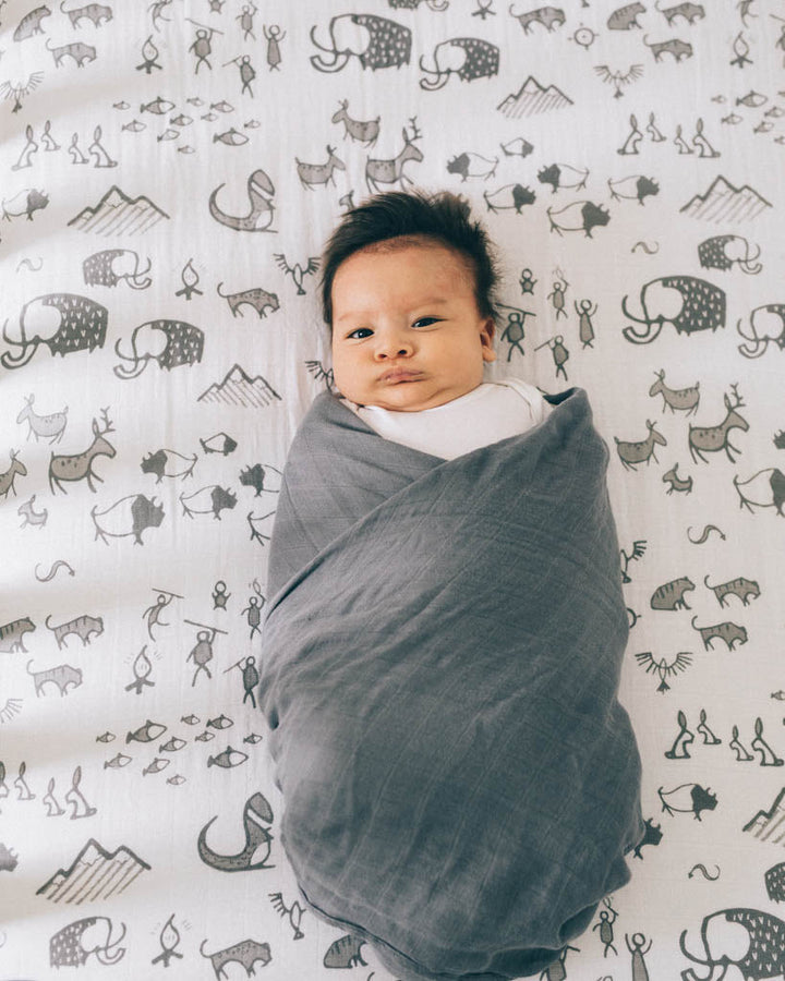 Little Unicorn Deluxe Muslin Swaddle Blanket | Charcoal