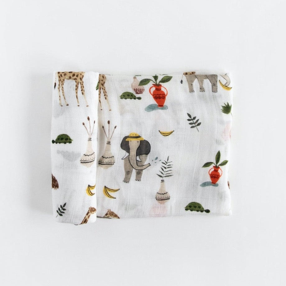 Little Unicorn Deluxe Muslin Swaddle Blanket | Safari Social