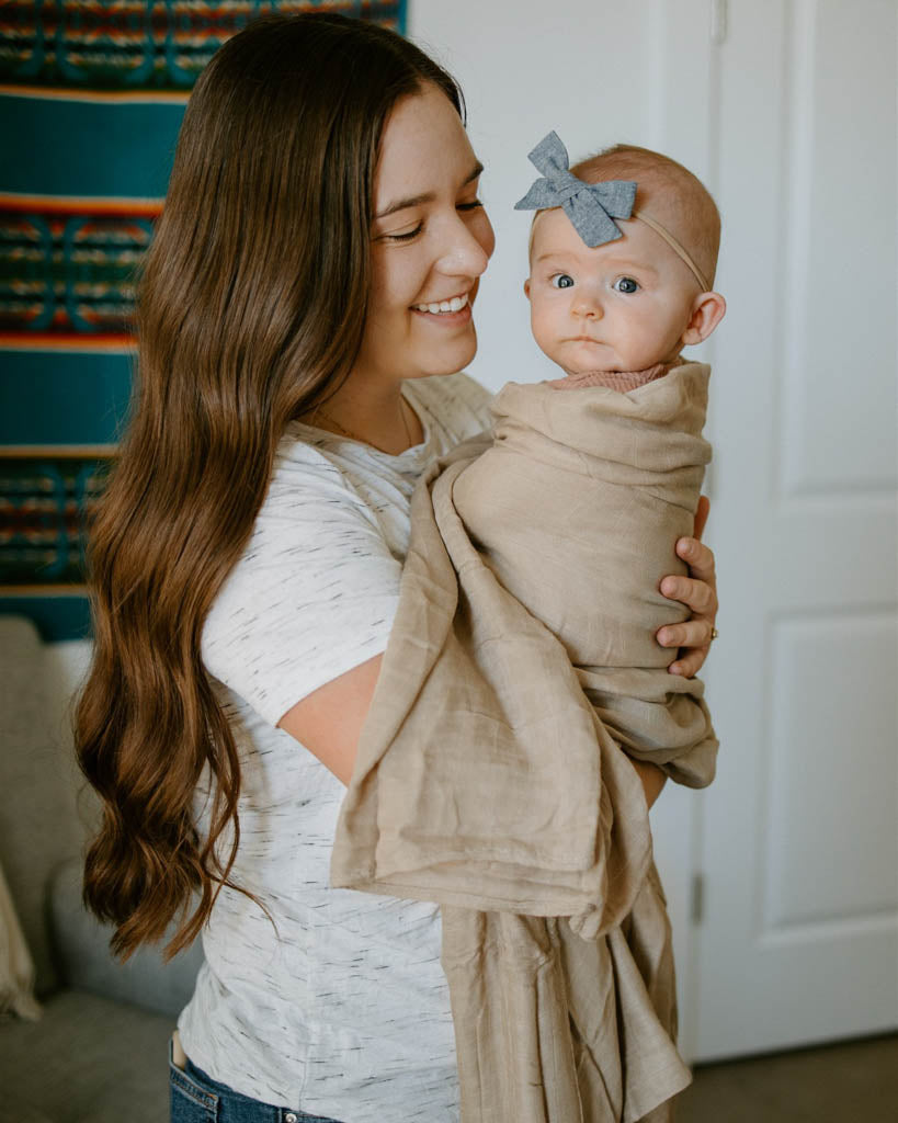 Little Unicorn Deluxe Muslin Swaddle Blanket 2 Pack | Caramel