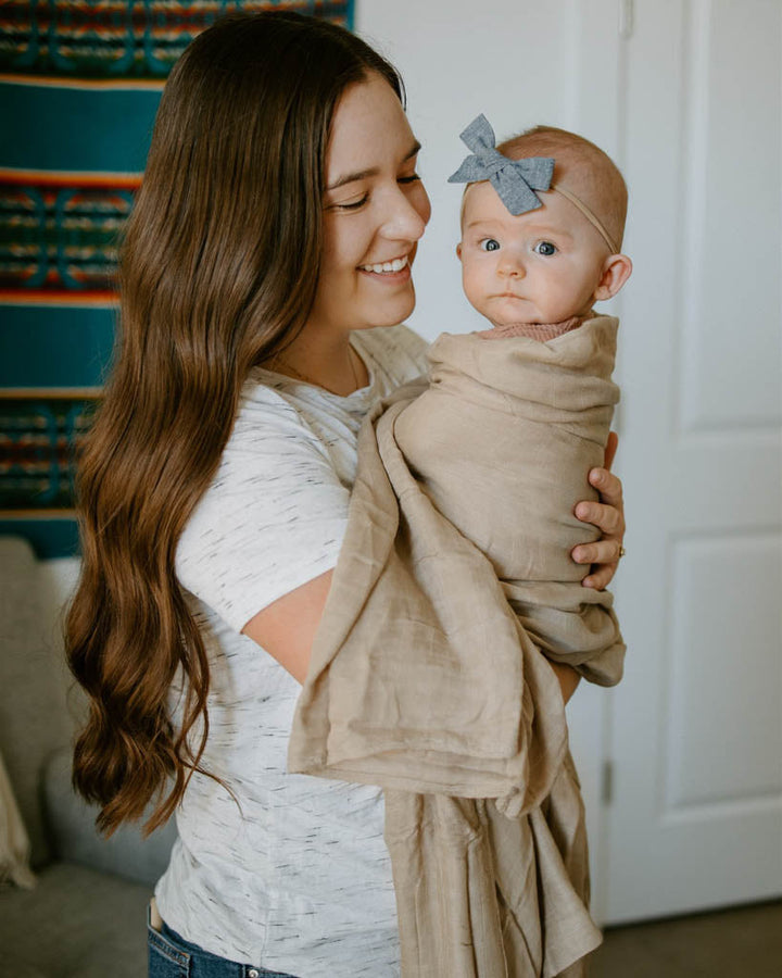 Little Unicorn Deluxe Muslin Swaddle Blanket 2 Pack | Caramel