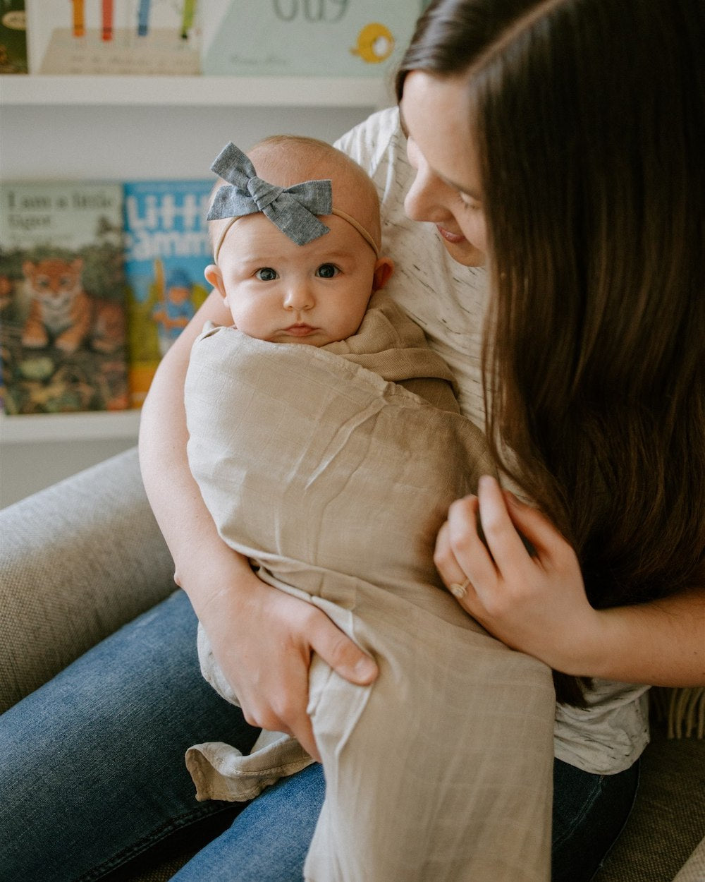 Little Unicorn Deluxe Muslin Swaddle Blanket | Oatmeal