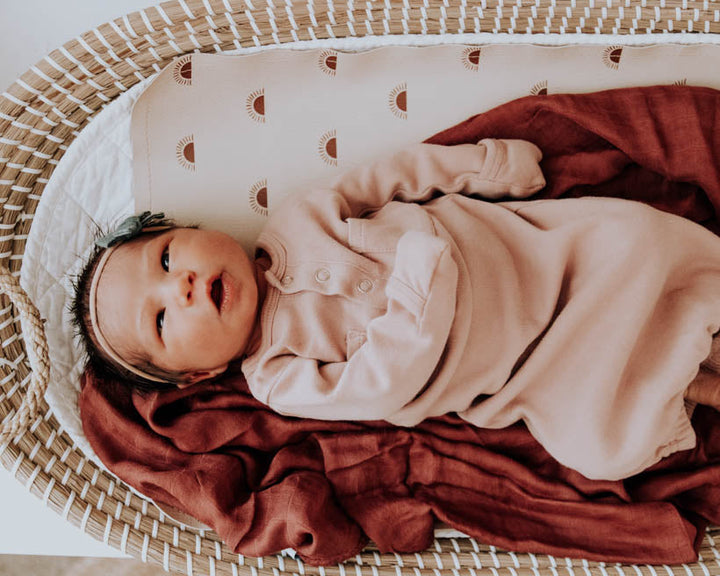 Little Unicorn Deluxe Muslin Swaddle Blanket | Dusty Maroon