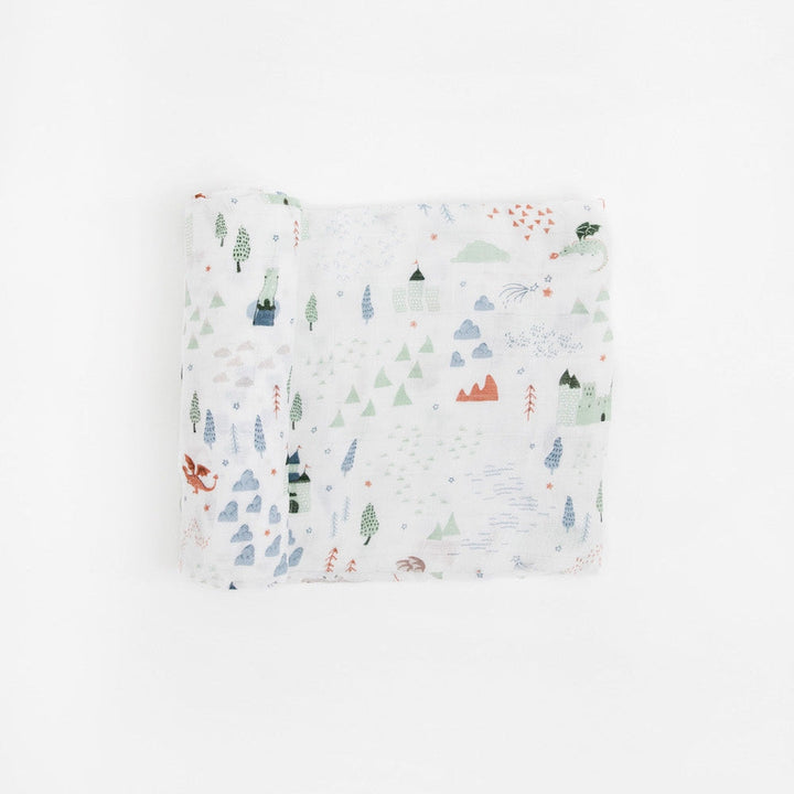 Little Unicorn Deluxe Muslin Swaddle Blanket | Dragon Days
