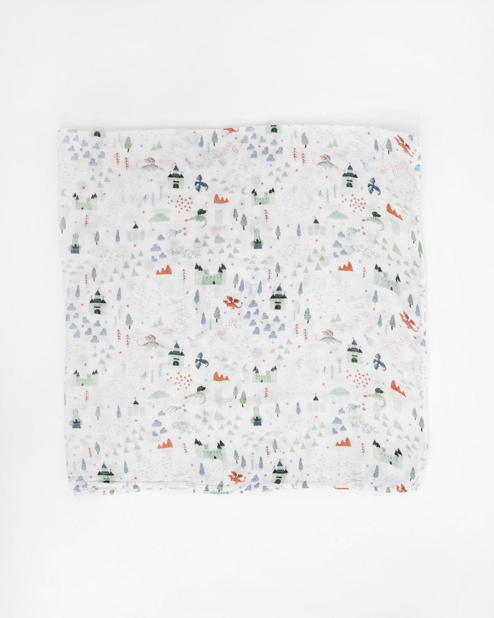 Little Unicorn Deluxe Muslin Swaddle Blanket 2 Pack | Dragon Days