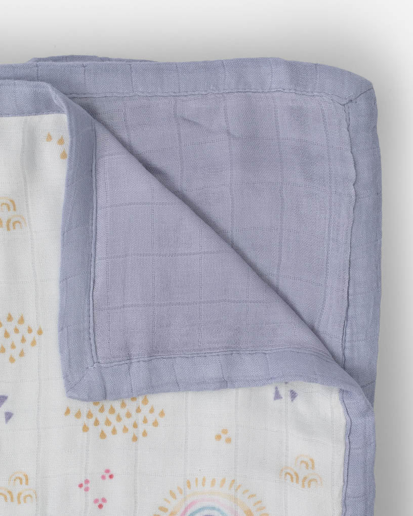 Little Unicorn Original Deluxe Muslin Quilt | Rainbows & Raindrops