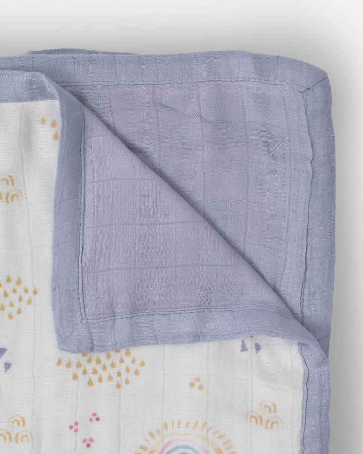 Little Unicorn Original Deluxe Muslin Quilt | Rainbows & Raindrops