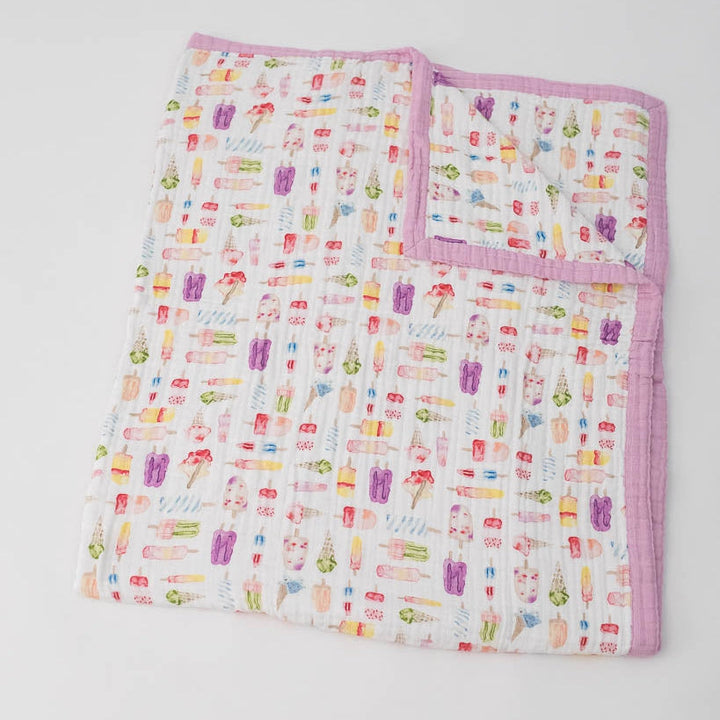 Little Unicorn Cotton Muslin Quilted Throw | Brain Freeze