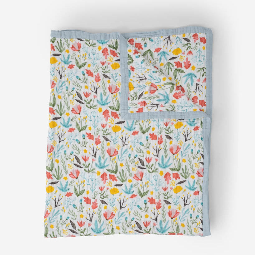 Little Unicorn Cotton Muslin Quilted Throw | Meadow