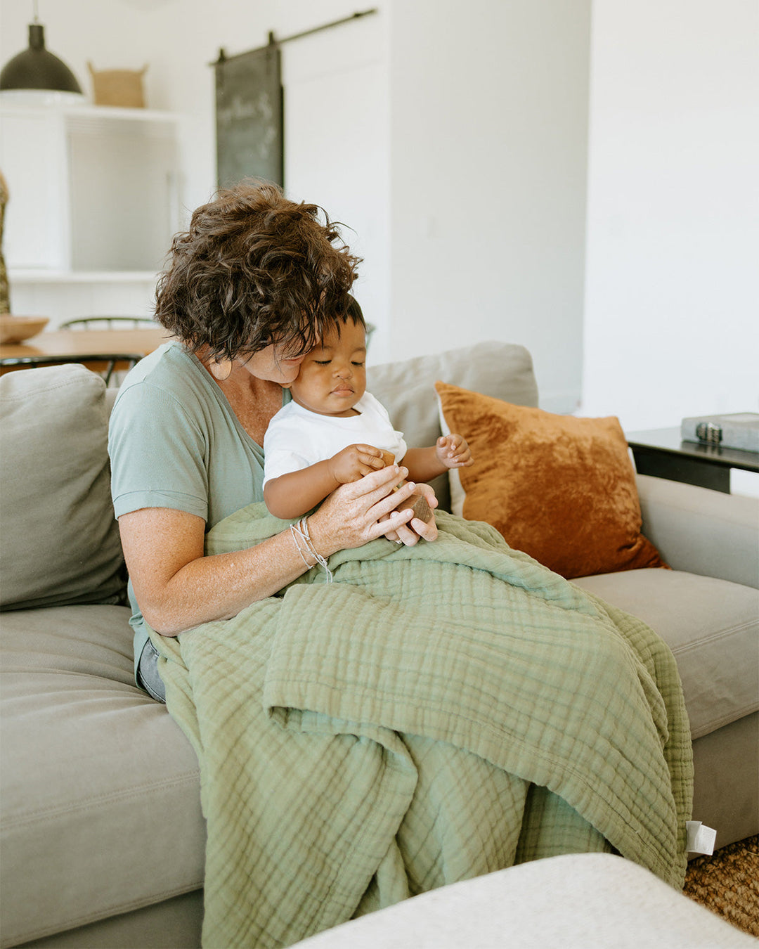 Little Unicorn Cotton Muslin Quilted Throw | Fern