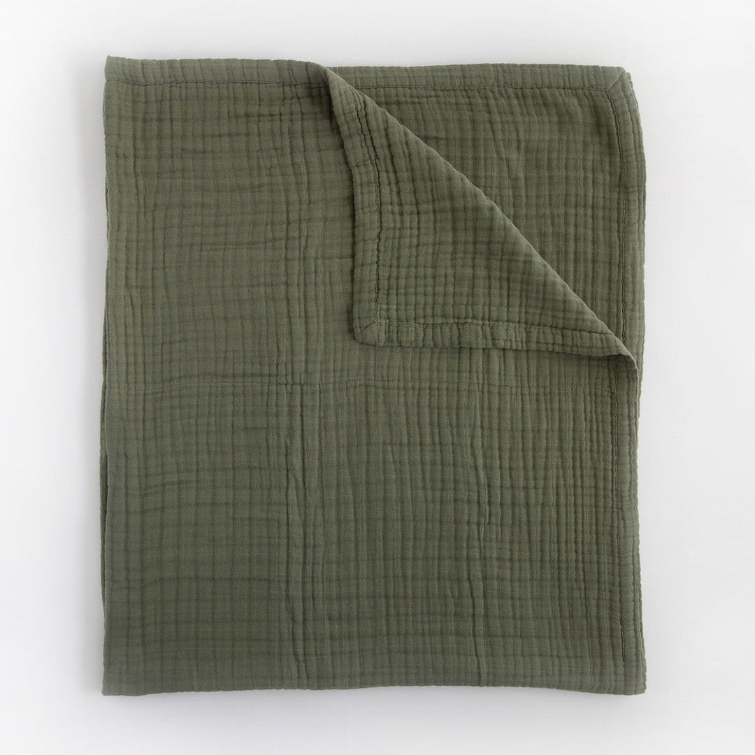 Little Unicorn Cotton Muslin Quilted Throw | Fern