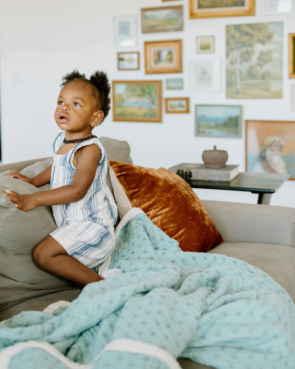 Little Unicorn Cotton Muslin Quilted Throw | Wallflower