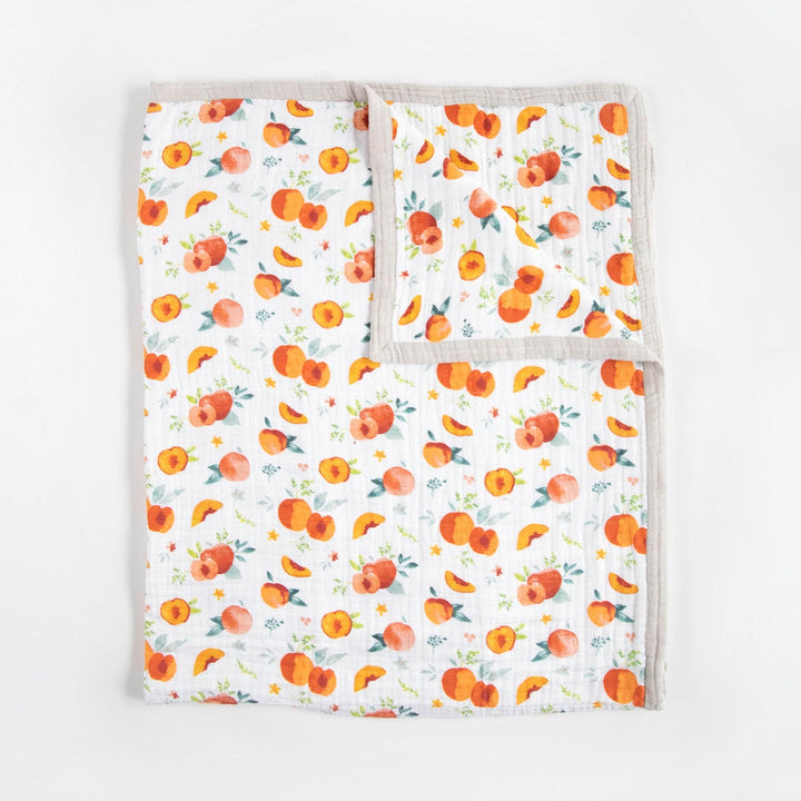 Little Unicorn Cotton Muslin Quilted Throw | Georgia Peach