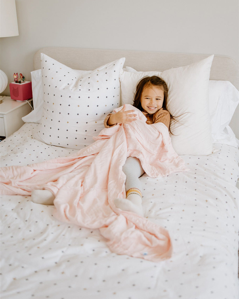 Little Unicorn Deluxe Muslin Quilted Throw | Blush