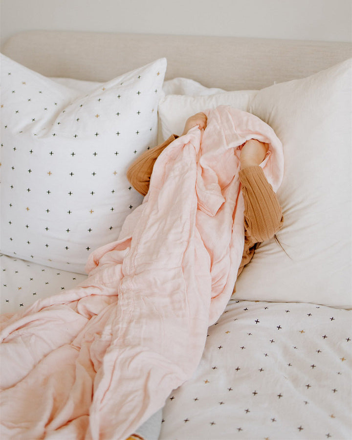 Little Unicorn Deluxe Muslin Quilted Throw | Blush