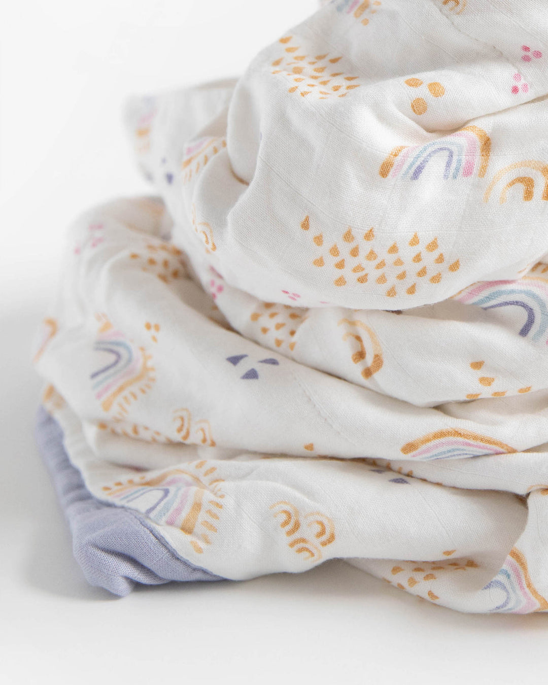 Little Unicorn Deluxe Muslin Quilted Throw | Rainbows & Raindrops