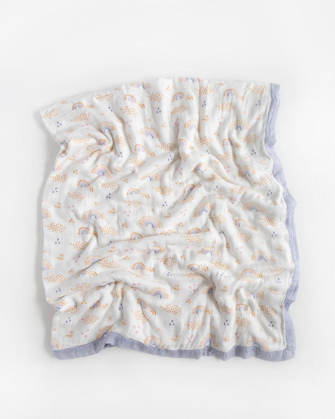 Little Unicorn Deluxe Muslin Quilted Throw | Rainbows & Raindrops